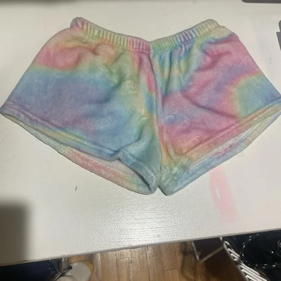 Pastel tie-dye rainbow fizzy shorts, Size Small - Picture 1 of 3